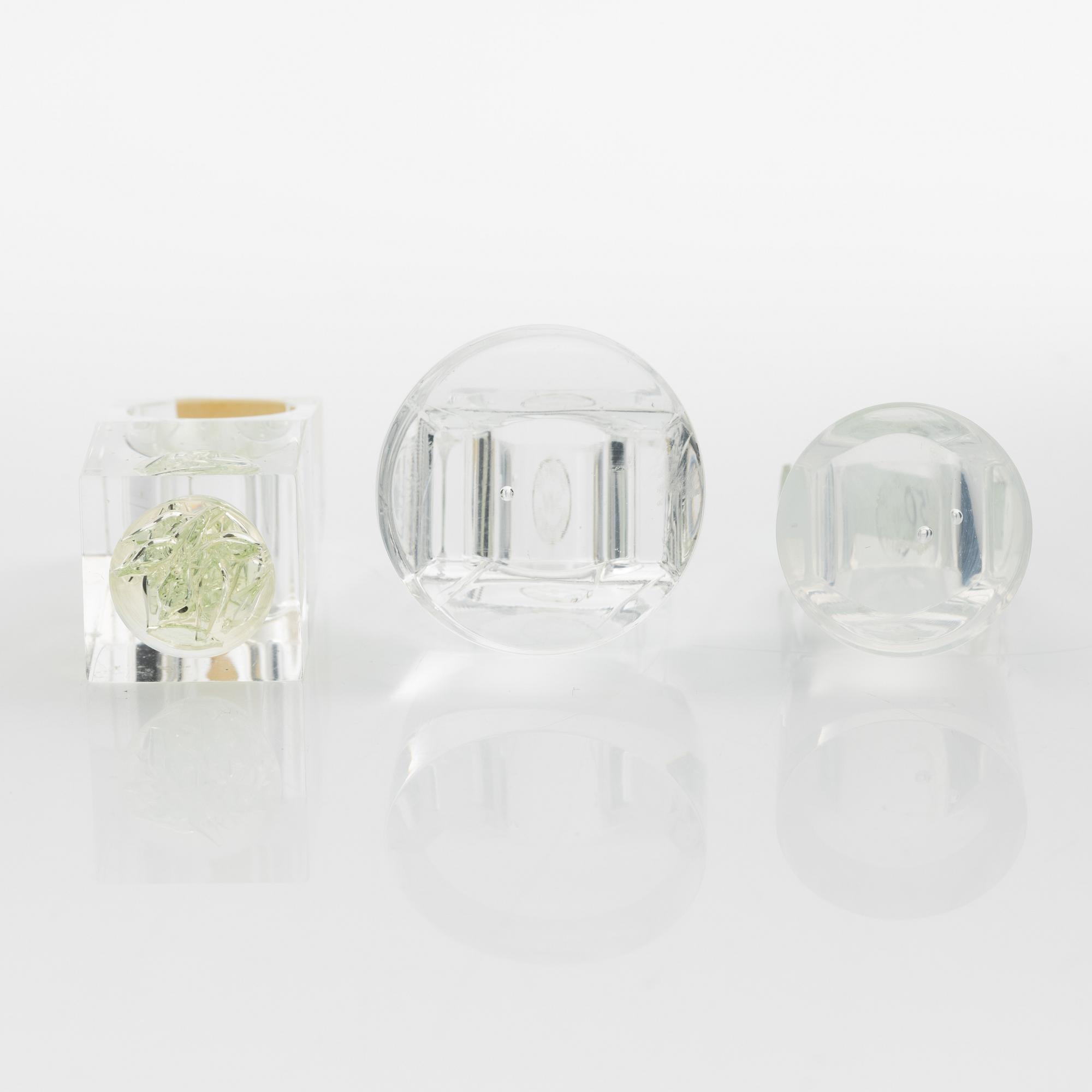 Siv Lagerström, three acrylic rings, 1970s.