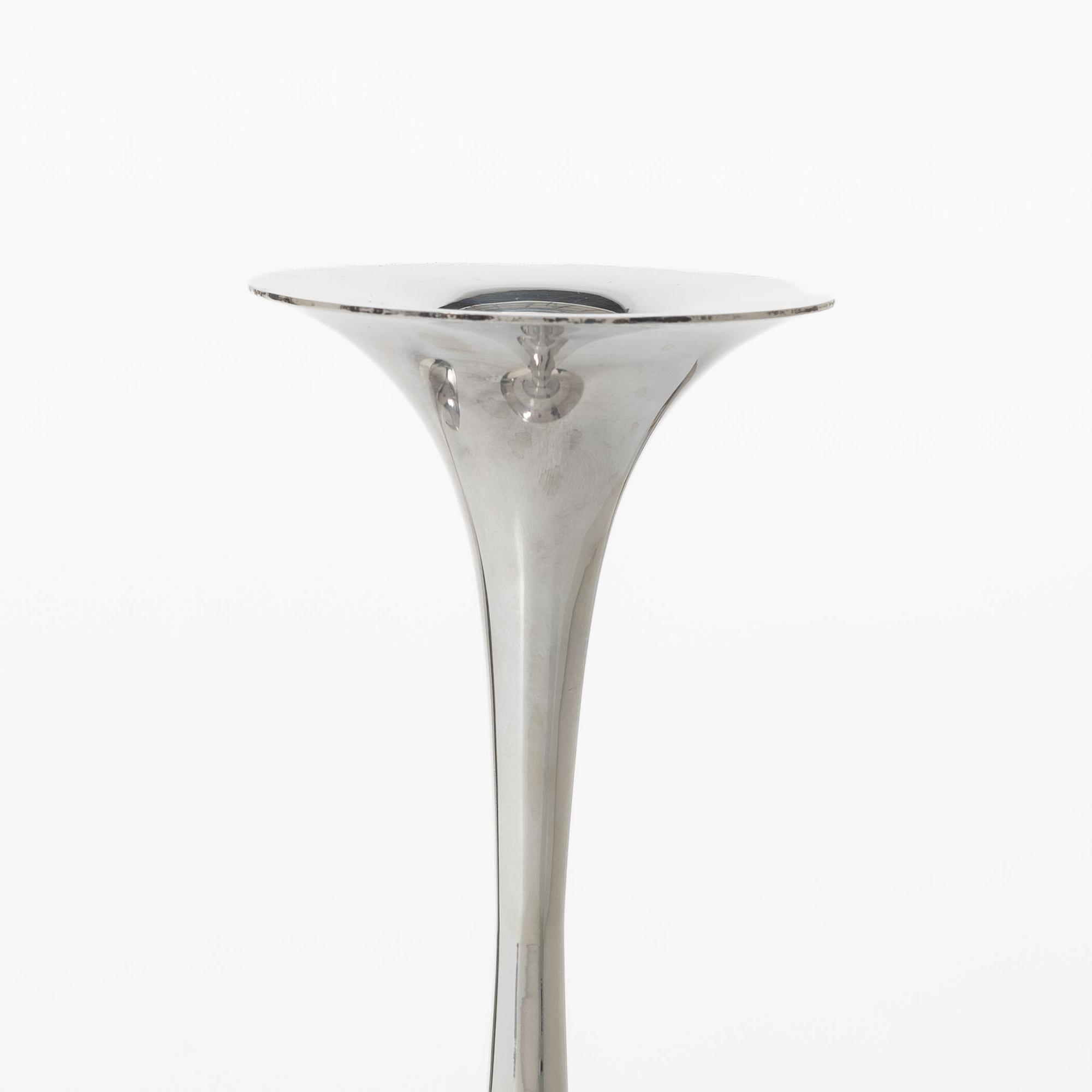 Tapio Wirkkala, Candlesticks, a pair, silver, Kultakeskus Oy, Hämeenlinna 1968-1969.