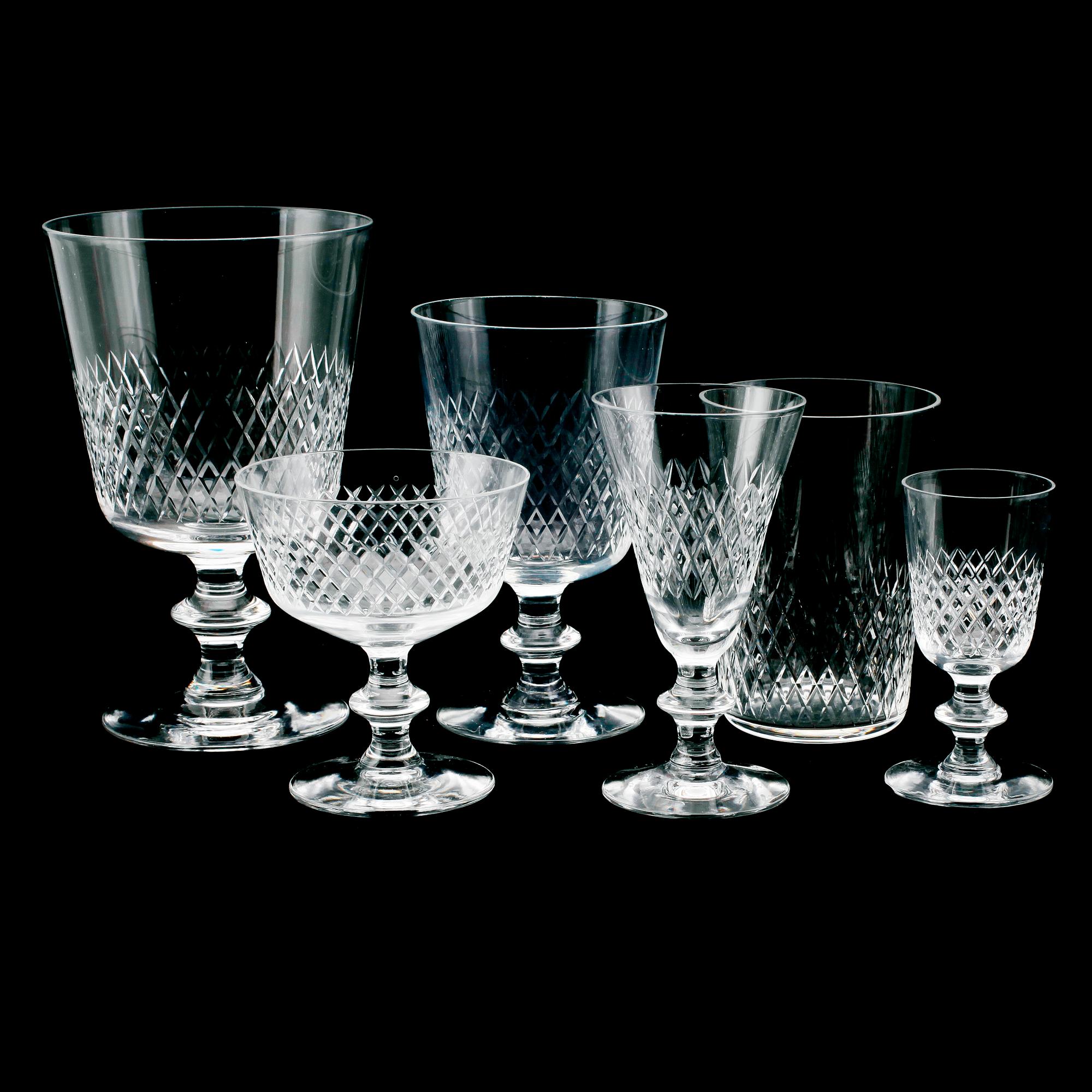 SERVISGLAS, 54 delar, "Diamant", Vicke Lindstrand, Kosta.