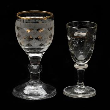 PARTI GLAS, 18 delar, empire, 1800-talets första hälft.