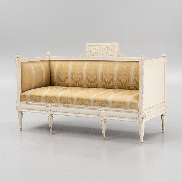 A late Gustavian sofa, late 18th century.