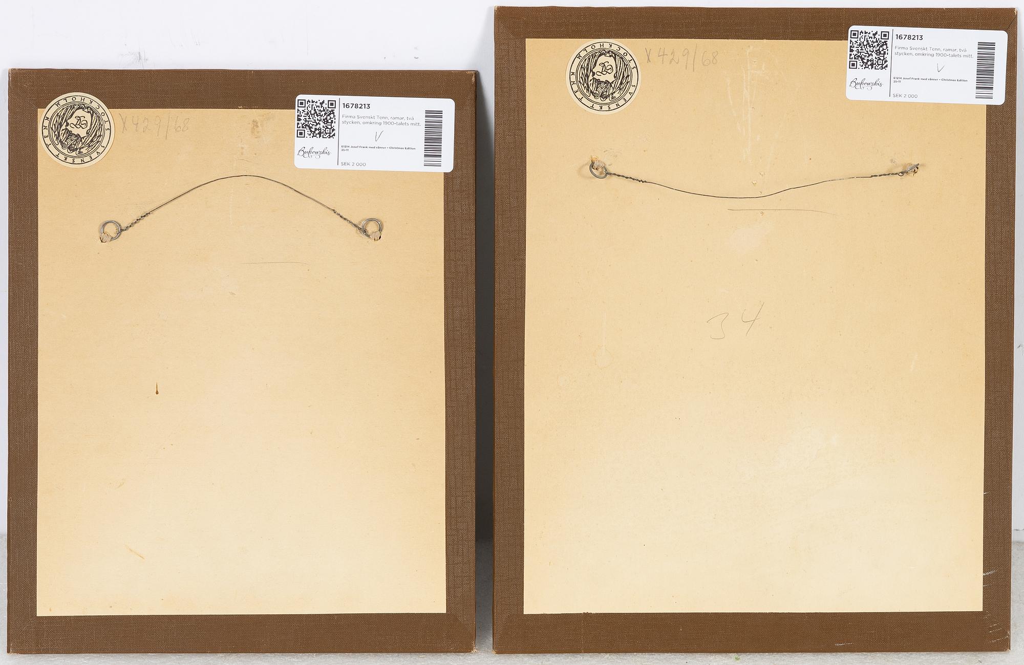 Firma Svenskt Tenn, ramar, 2 st, 1900-talets mitt.