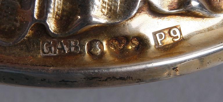 BÄGARE, silver, 2 st. GAB, Stockholm. 1961 resp 1965.