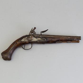 Two late 18th century flintlock pistols.