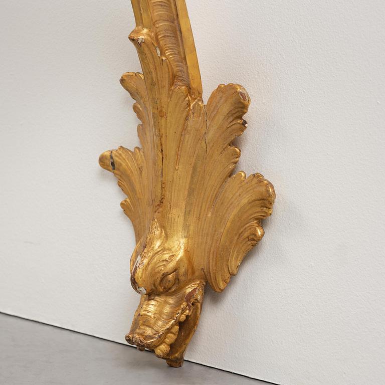 A rococo giltwood and marble console table, Stockholm, later part 18th century.