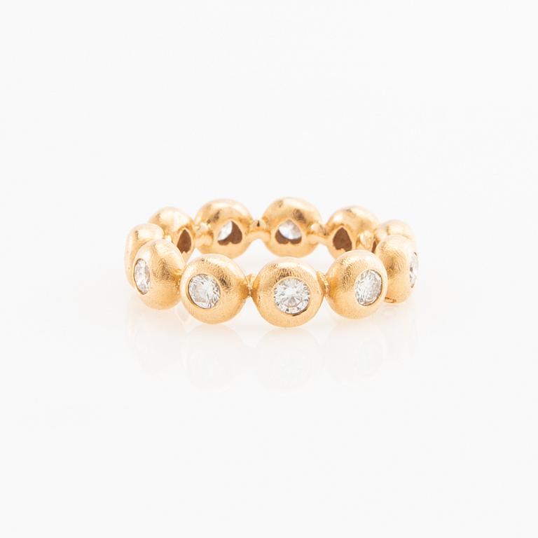 Ole Lynggaard, Ring "Bubble/Bubbles" 18K rose gold with round brilliant-cut diamonds, design by Charlotte Lynggaard.
