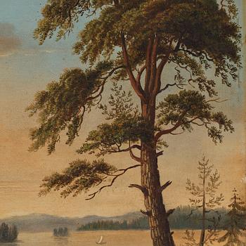 SWEDISH ARTIST 19TH CENTURY, Landscape with Stora Sundby Estate, Sweden.