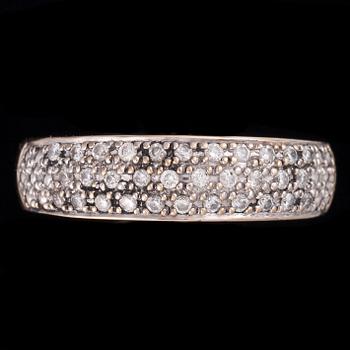 SORMUS, 14K valkokultaa, timantteja yht. 0,25 ct. Paino n. 3,5 g.