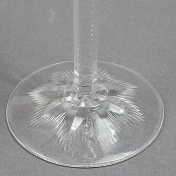 Eleven wine glasses, Bohemian style, 20th Century.