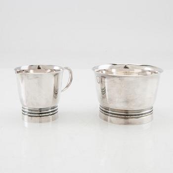 Eric Löfman, cream jug and sugar bowl silver MGAB Uppsala 1973.