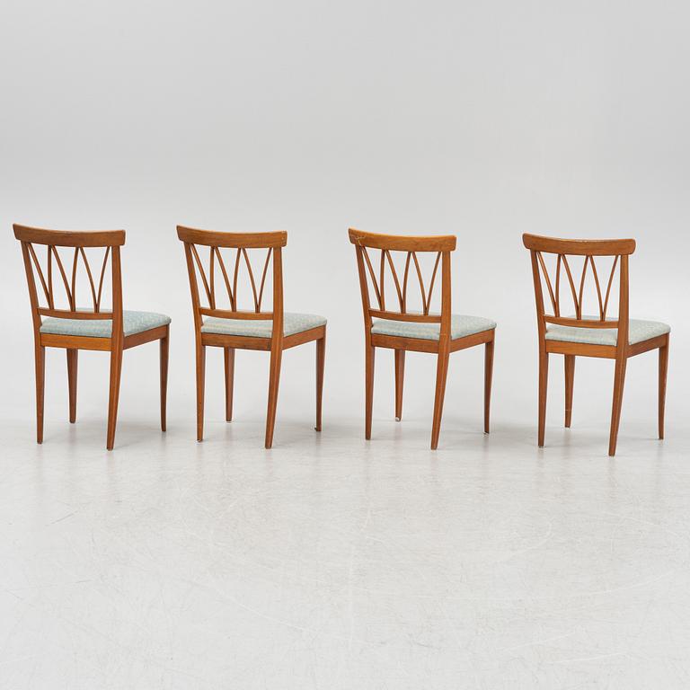 Carl Malmsten, four 'Pyramid' mahogany chairs, second half of the 20th century.