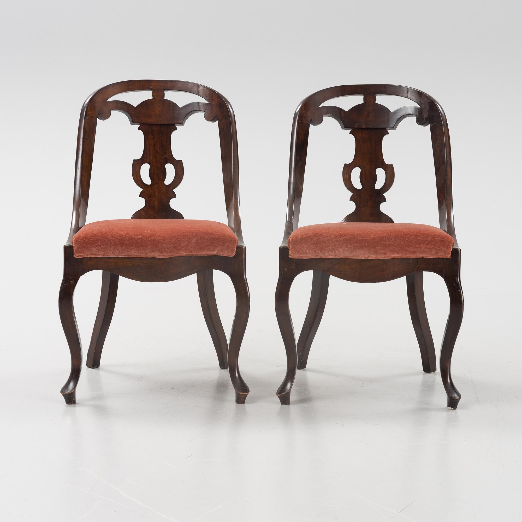 Stolar, 5 st, sk Göteborgsstolar, 1800-tal.