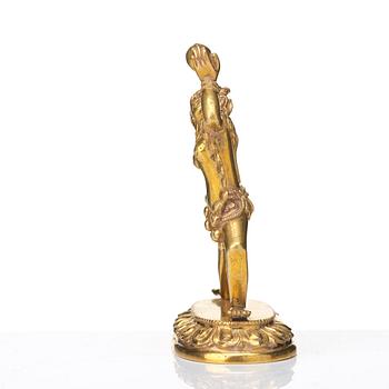 A gilt bronze figure of Dakini, Tibeto-Chinese, 19th Century.
