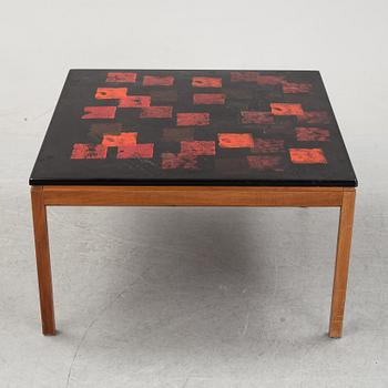 DAVID ROSÉN/ALGOT TÖRNEMAN, soffbord "579-112", bordsskiva "Röd kvadrat". AB Seffle möbelfrabrik.