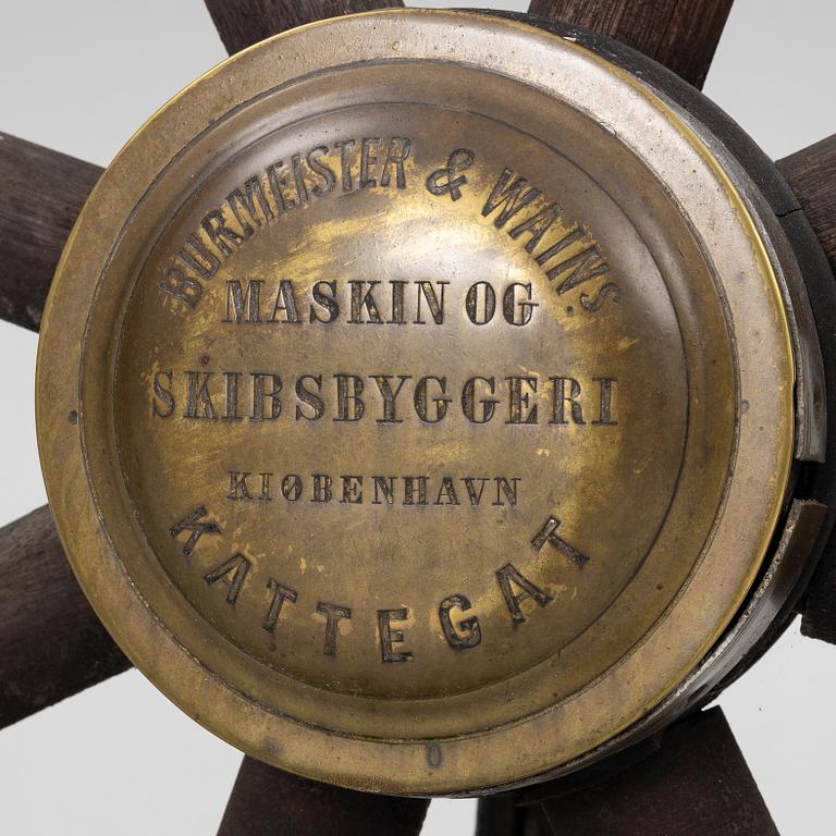 Skeppsratt / styre, Burmeister & Wains, Köpenhamn, Danmark.