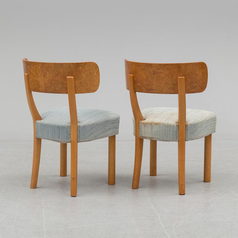 A set of eight chairs and a dining table 'Birka' by Axel Einar Hjorth, Nordiska Kompaniet, 1930s.