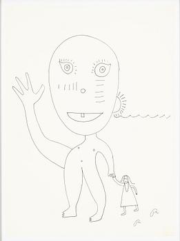 Roger Risberg, tuschteckning, signerad. Utförd 2008.