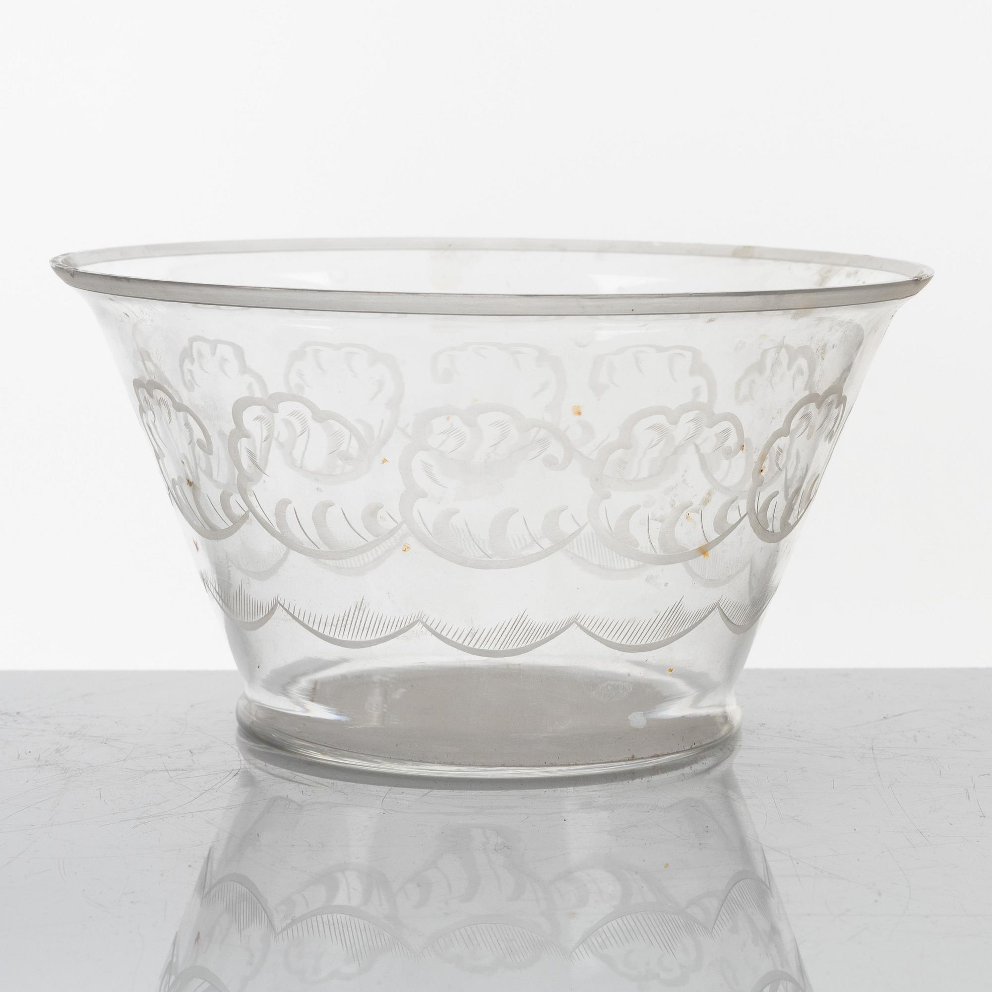 Simon Gate, skål, "Molnet", Orrefors,