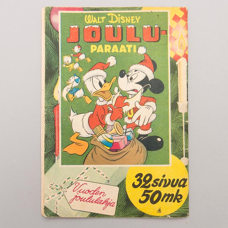 A Finnish Donald Duck Comic Book "Aku Ankka" N:o 12 Joulukuu 1952, Walt Disney.