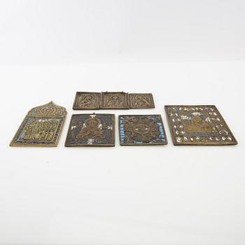 Travel icons 5 pcs Russia 18th/19th century.