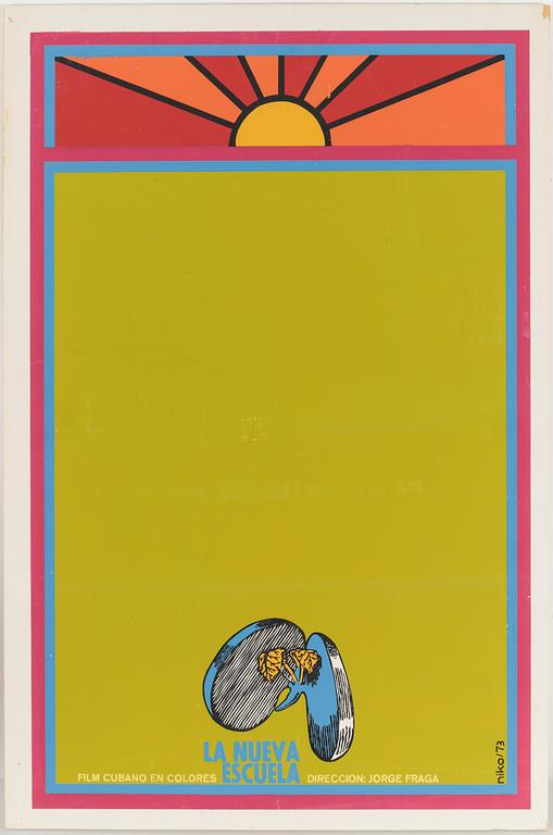 FILMAFFISCHER, 6 st, offsettryck, Kuba och Spanien, 1970-tal.
