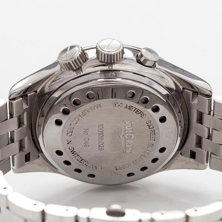 Vulcain, Cricket GMT, 42 mm, armbandsur, stål, automatisk.