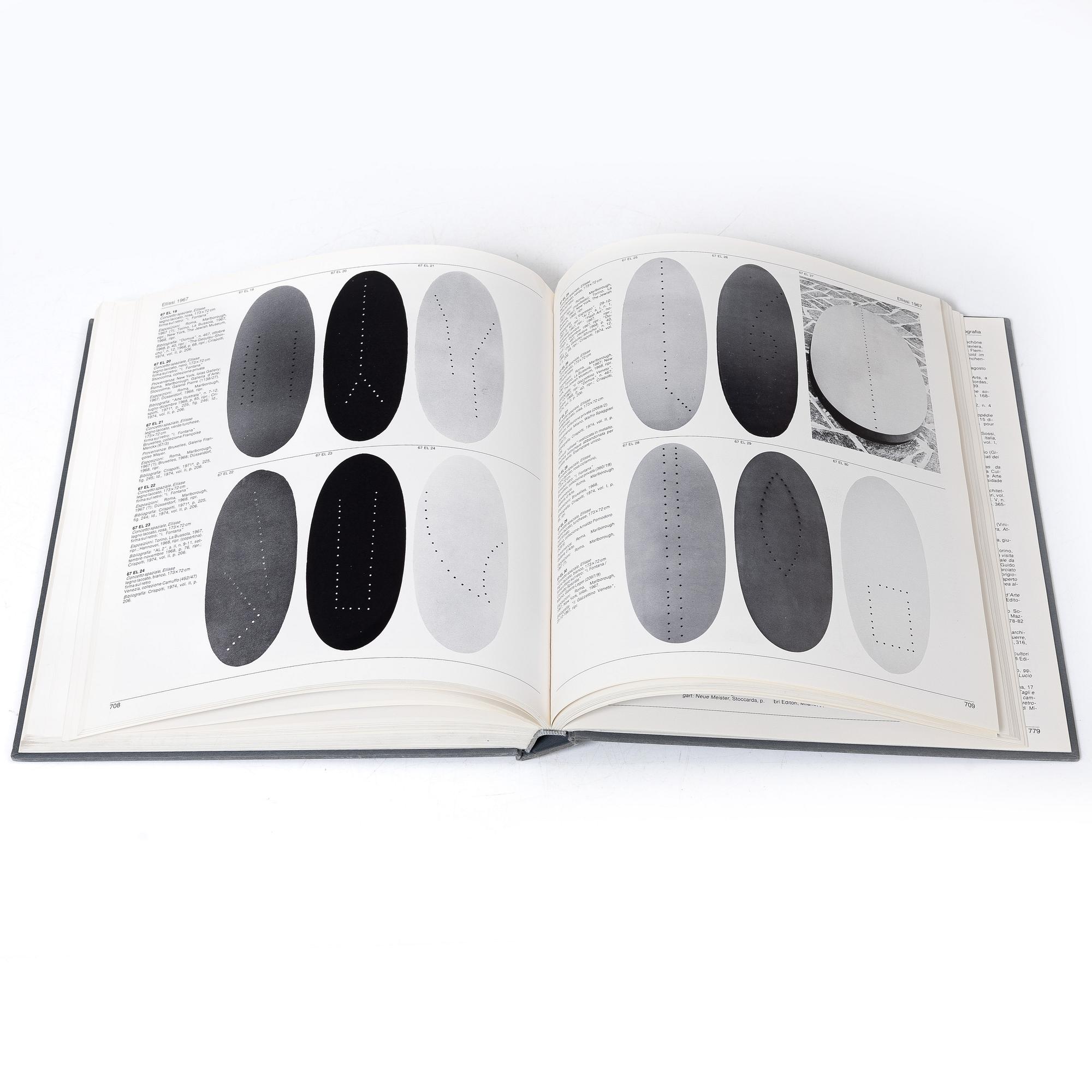 Böcker, 2 volymer, "Fontana - Catalogo generale I-II", Enrico Crispolti, Edizioni Electa, Milan,1986.