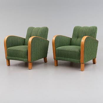 FÅTÖLJER, 1 par, 1900-talets första hälft.