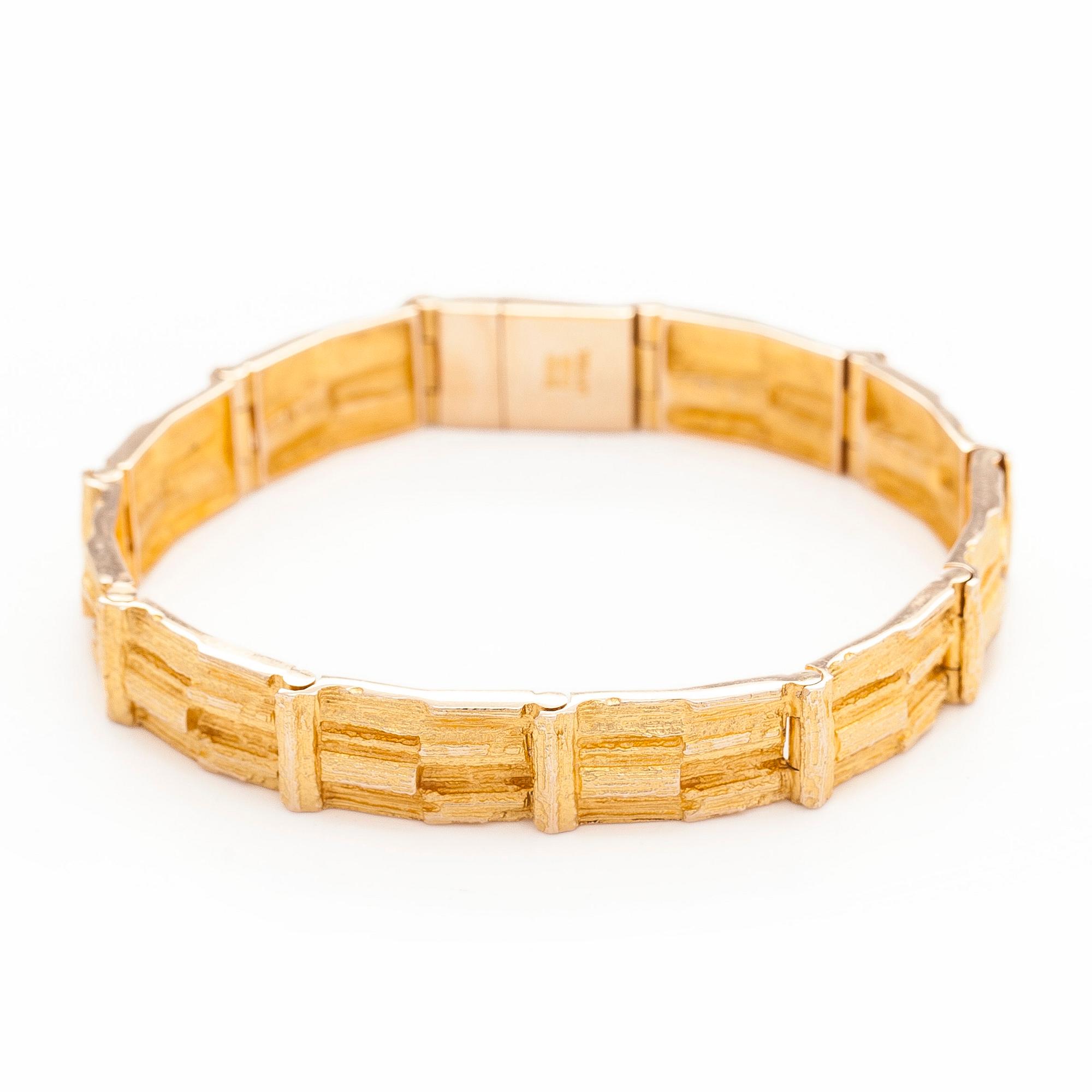 Björn Weckström, a 14K gold 'Cascade' bracelet for Lapponia 1974.