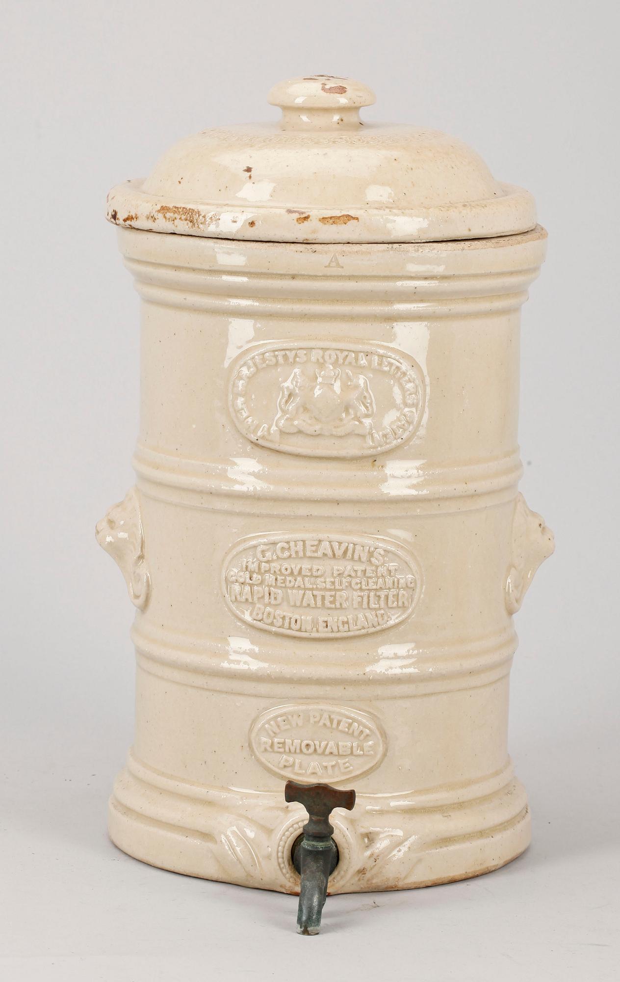 VATTENRENARE, keramik, G. Cheavin's, England, 1800-talets slut.