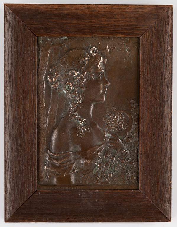 Carl Hjalmar Norrström, a bronze relief, signed and dated.
