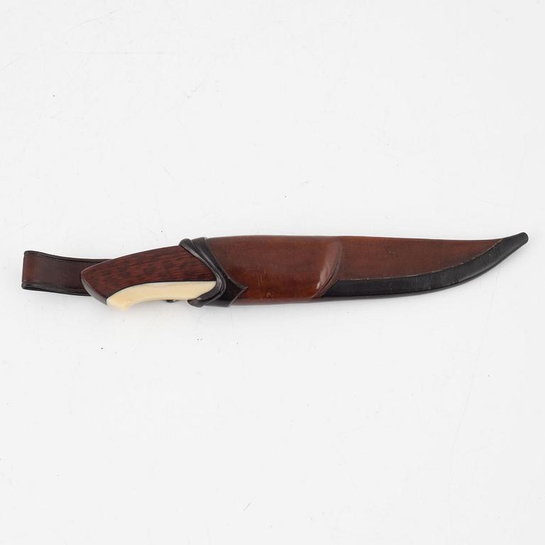 Knut Dahl, a snakewood and whale tooth knife, signed.