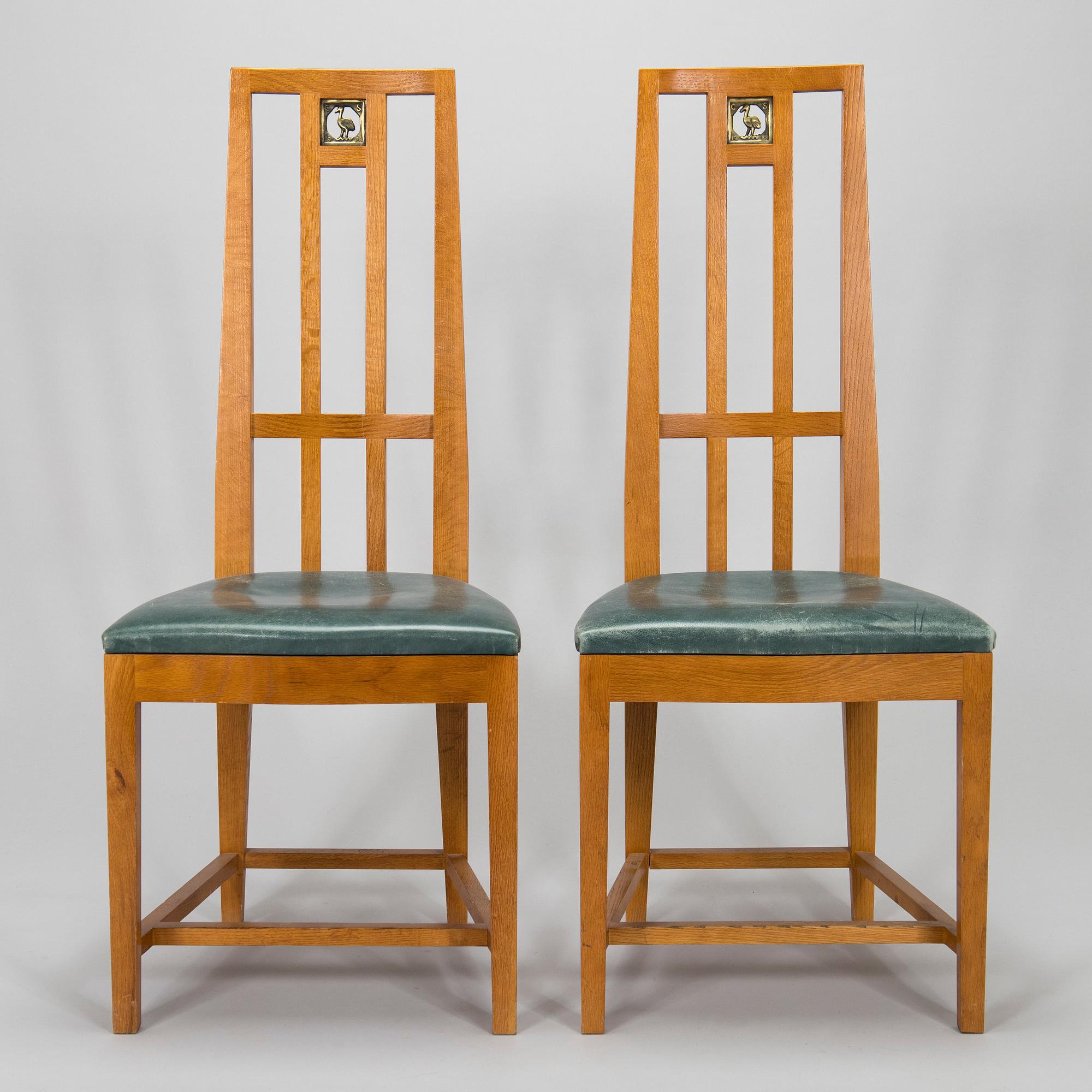 Eliel Saarinen, ruokapöytä ja tuoleja, 6 kpl, "Cranbrook", Adelta Oy, 1900-luvun loppu.