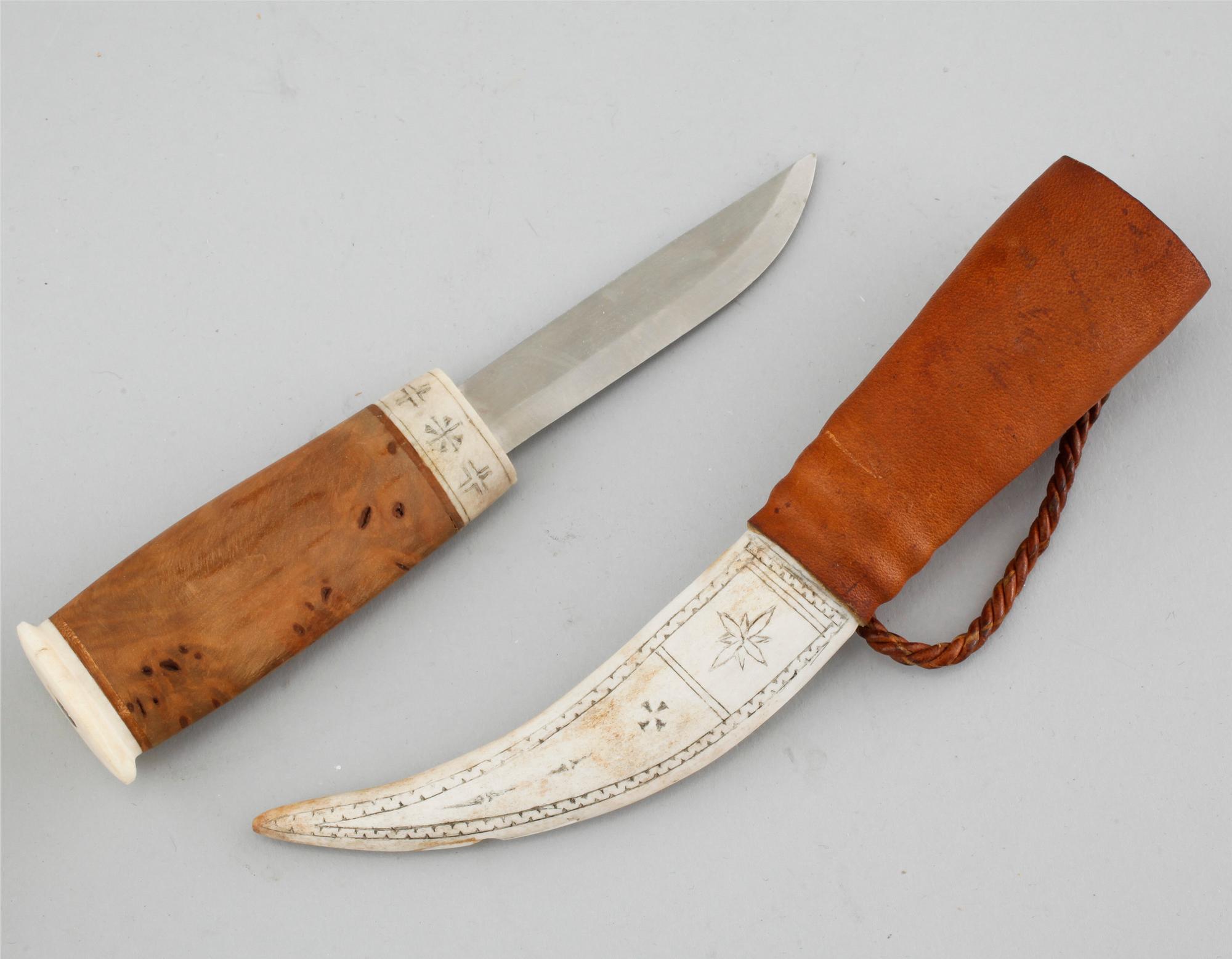 Four Sami handicraft / Duodji pieces, 20th century.