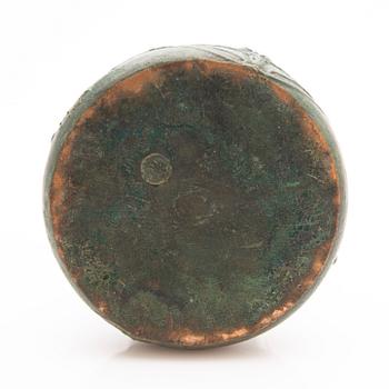 Hugo Elmqvist, Vase, bronze, Art Nouveau, Stockholm, early 20th century.