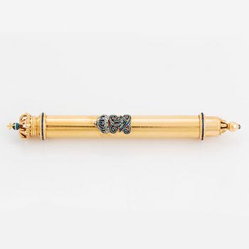 A 20K gold pen with the monogram of Gustav V.