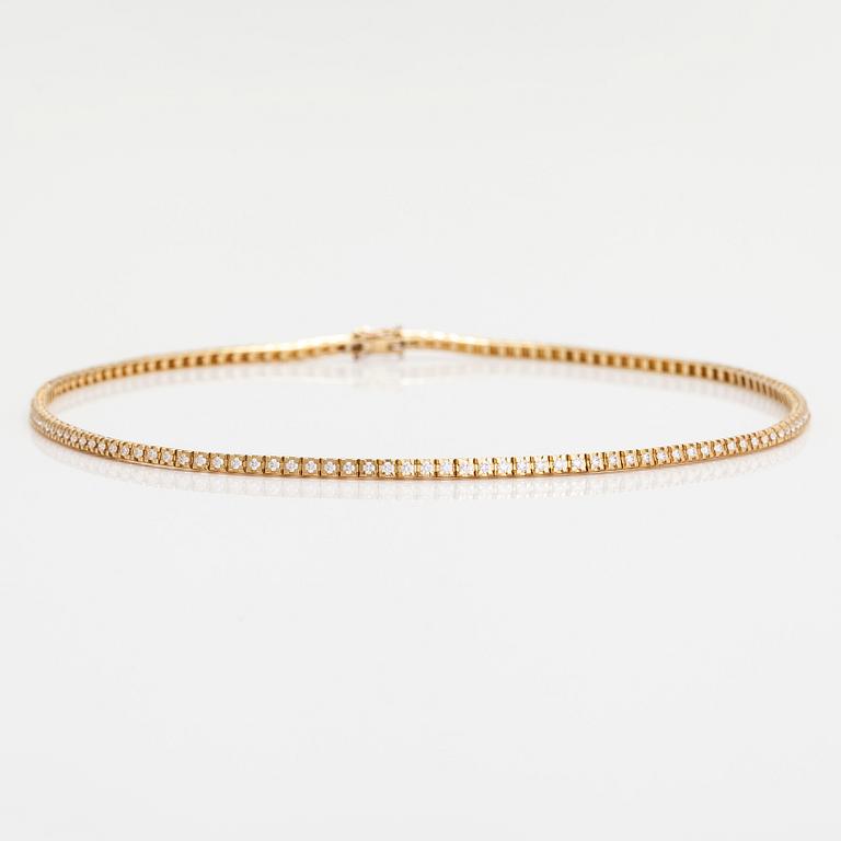 Collier, rivieré, 18K guld med briljantslipade diamanter. Corvino, Italien.