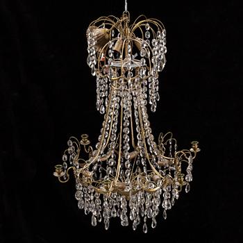 A gustavian style chandelier, second half of the 20th century,