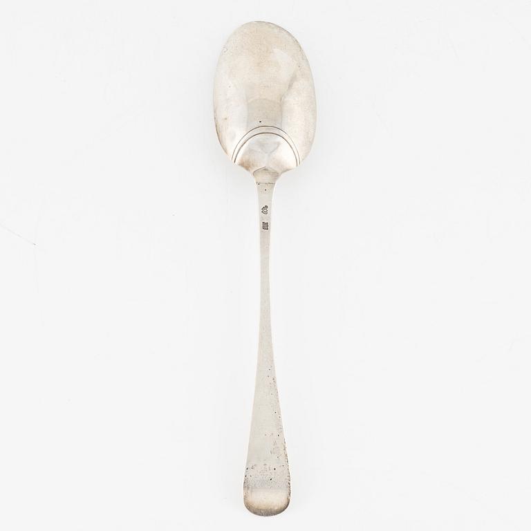 A Swedish Silver Serving Spoon, mark of Berndt Falkengren, Visby (1737-1785).