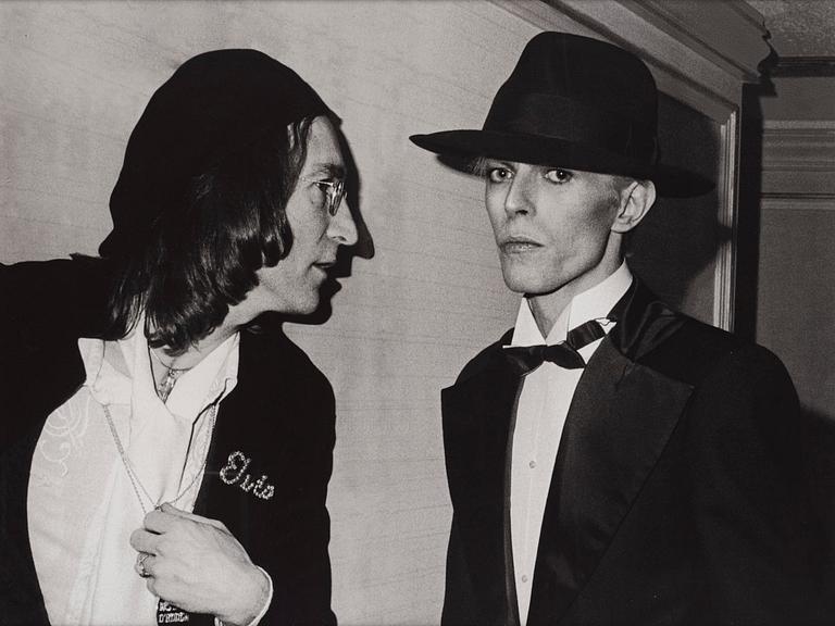 Ron Galella, "John Lennon & David Bowie, 17th Annual Grammy Awards Party, March 1, New York, 1975".