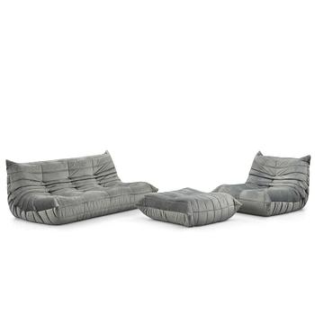 78. Michel Ducaroy, a 'Togo' sofa, easy chair and stool Ligne Roset, 21st century.