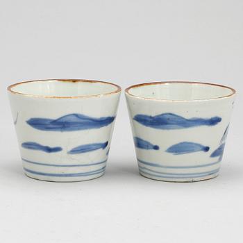 KOPPAR, ett par, porslin, Kina, Qing dynastin, Kangxi (1662-1722).