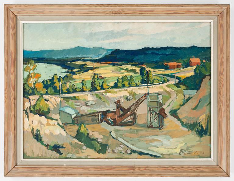 FOLKE LÖWENDAHL, blandteknik. Signerad och daterad 1943.