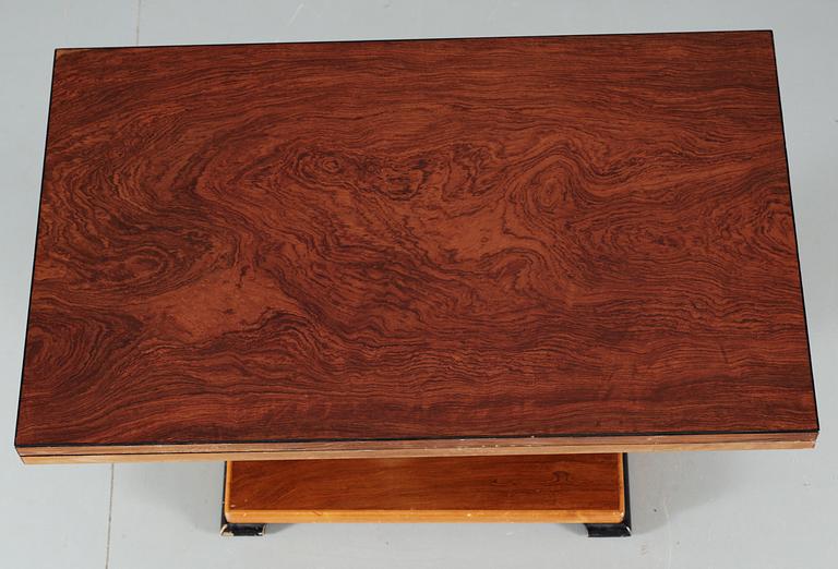 An Otto Wretling birch, palisander and black stained wood table, Umeå 1930's, for K.A. Andersson, Sala.