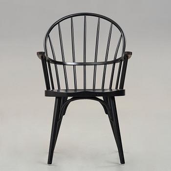 Uno Åhrén, a black stained birch chair, Gemla Sweden 1930's. This model was introduced at the 1930 Stockholm Exhibition.