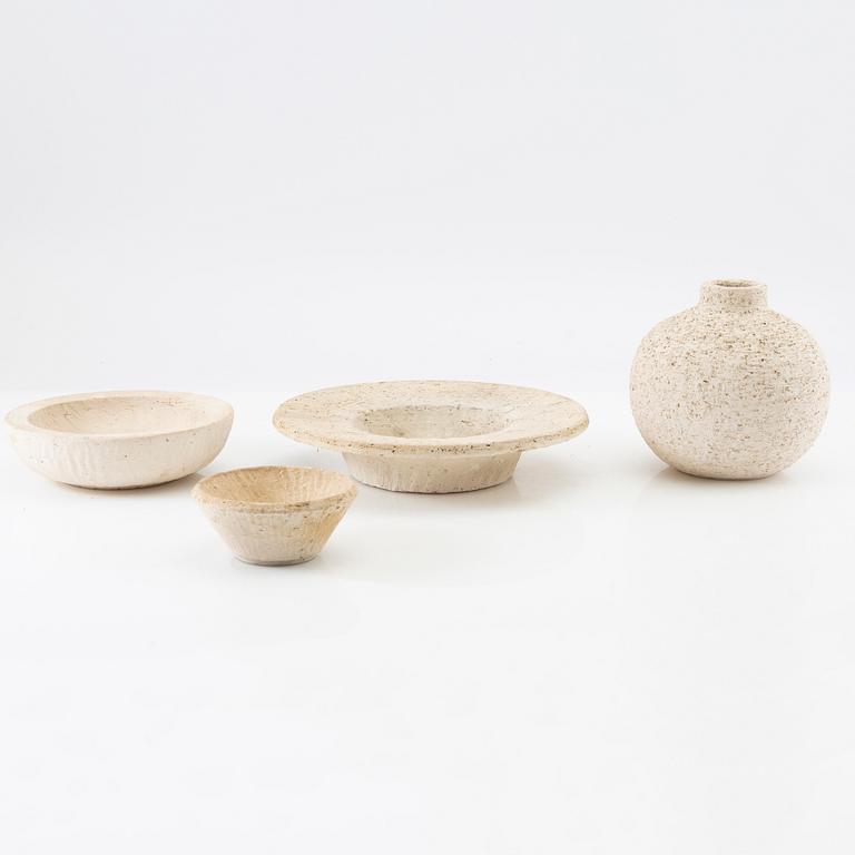 Gunnar Nylund, Vase and 3 bowls, Nymölle Denmark.