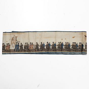 Minnesbonaden från 1844 över Karl XIV Johans begravningståg.