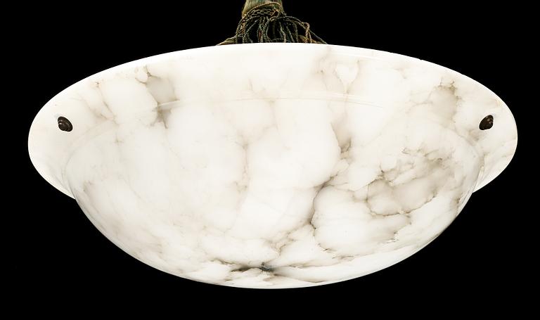 An alabaster ceiling lamp for one light bulb. !920s-1930s.