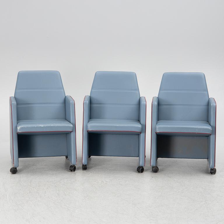 Three armchairs 1980s.