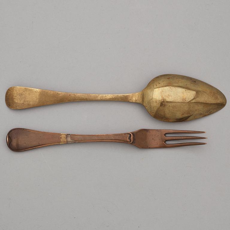 Cutlery, two pieces, circa 1800.